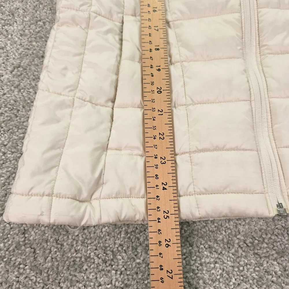 Columbia Thermal Coil Puffer Vest Womens Medium Cream Off White Quilted Full Zip